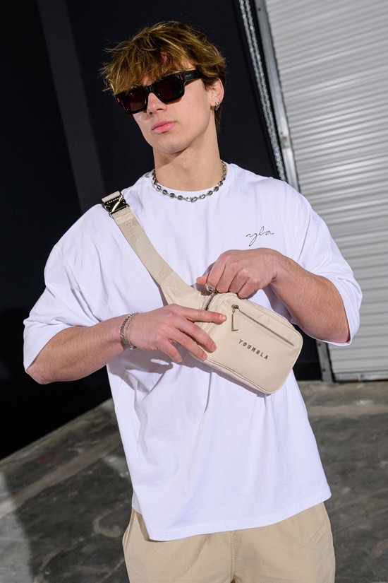Bolsos Cruzados Youngla 751 Luxsential Fanny Hombre Blancas | HKIOANT-05