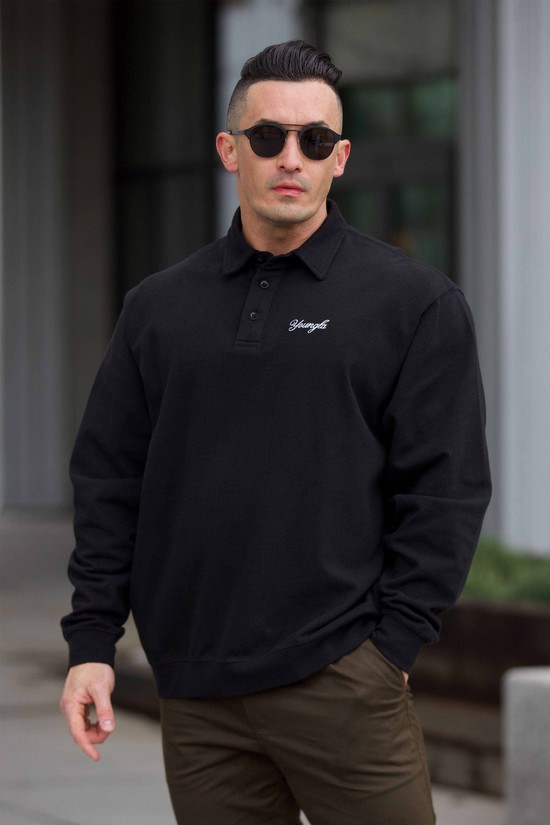 Camisa Polo Youngla 517 The Modern Hombre Negras | IGNUVRL-43