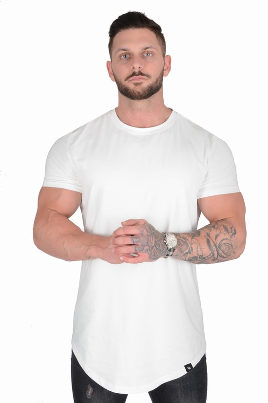 Camisas Youngla 402 Perfect Scallop Bottom Hombre Blancas | CRQLYGA-82