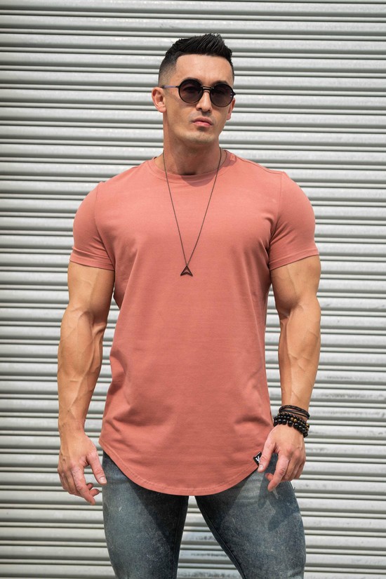 Camisas Youngla 402 Perfect Scallop Bottom Hombre Coral | FYDERUZ-89