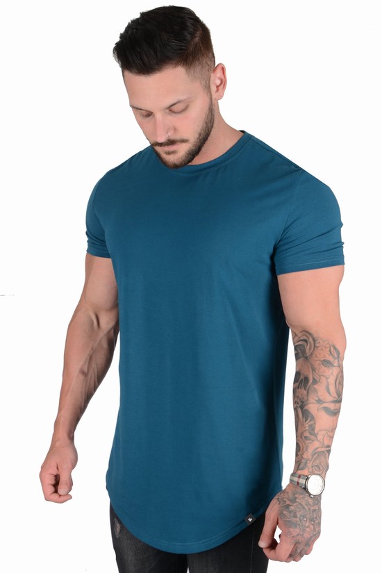 Camisas Youngla 402 Perfect Scallop Bottom Hombre Azules | HBNRUYF-94