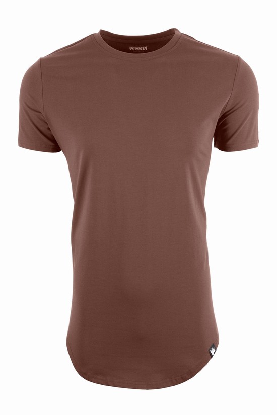 Camisas Youngla 402 Perfect Scallop Bottom Hombre Marrones | LNYSFMX-67