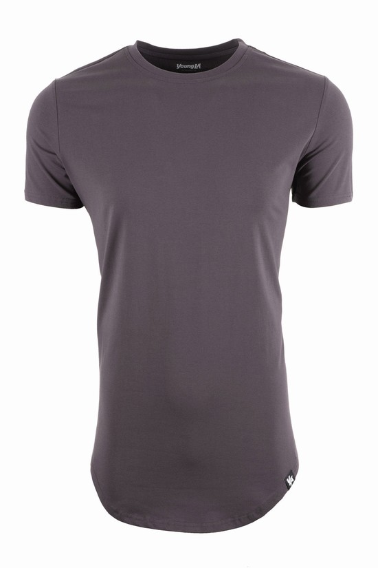 Camisas Youngla 402 Perfect Scallop Bottom Hombre Gris | SFQRXHK-58