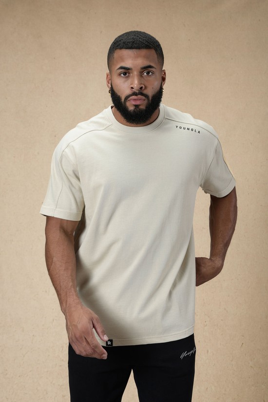 Camisas Youngla 404 Offsetleeves Hombre Beige | ILHBSXF-24