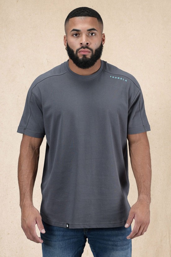 Camisas Youngla 404 Offsetleeves Hombre Gris | LRHUWPN-60