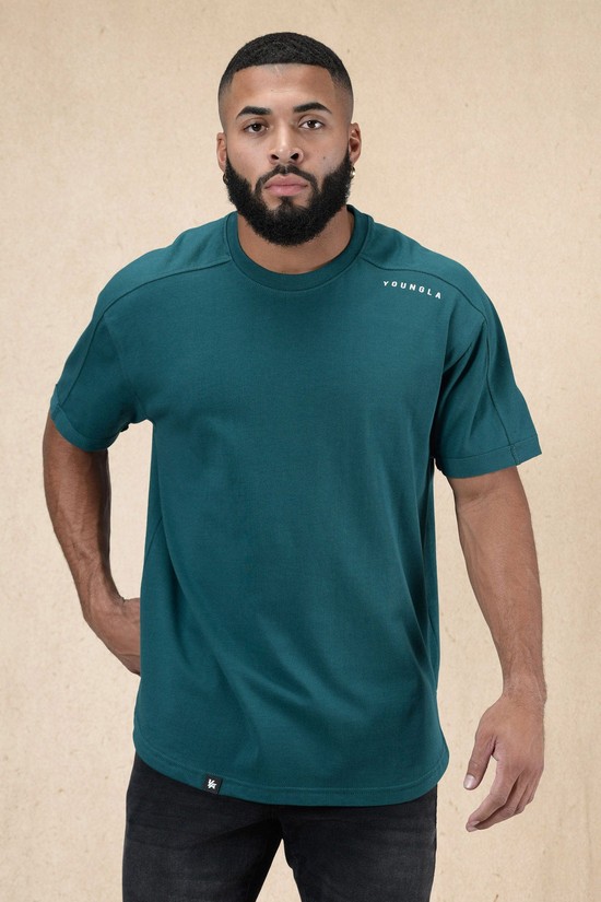 Camisas Youngla 404 Offsetleeves Hombre Verde | PIZHWDJ-87