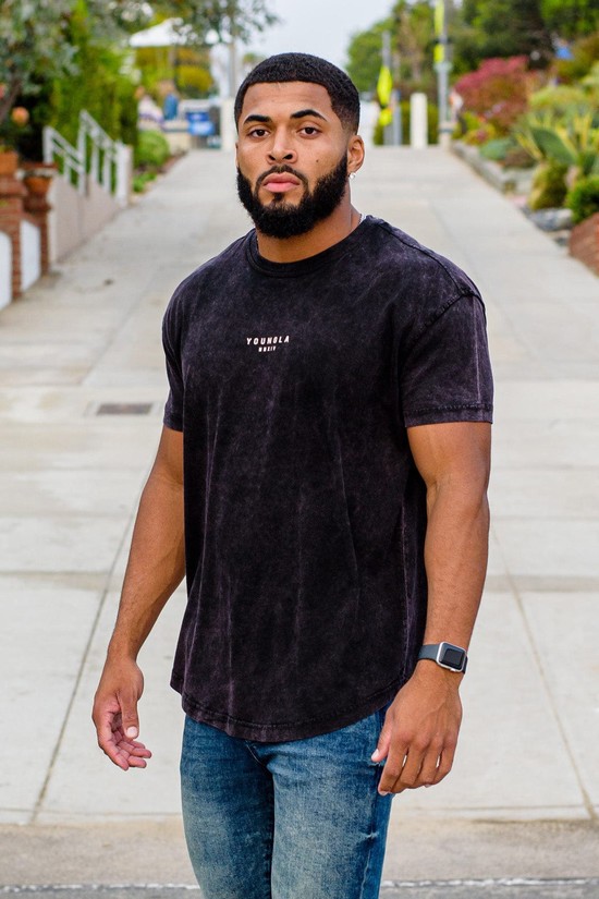 Camisas Youngla 405 Wavy Colección Hombre Negras | KYQVADF-42