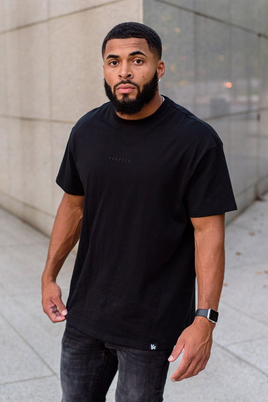 Camisas Youngla 407 Excellence Oversized Hombre Negras | HAJKECY-12