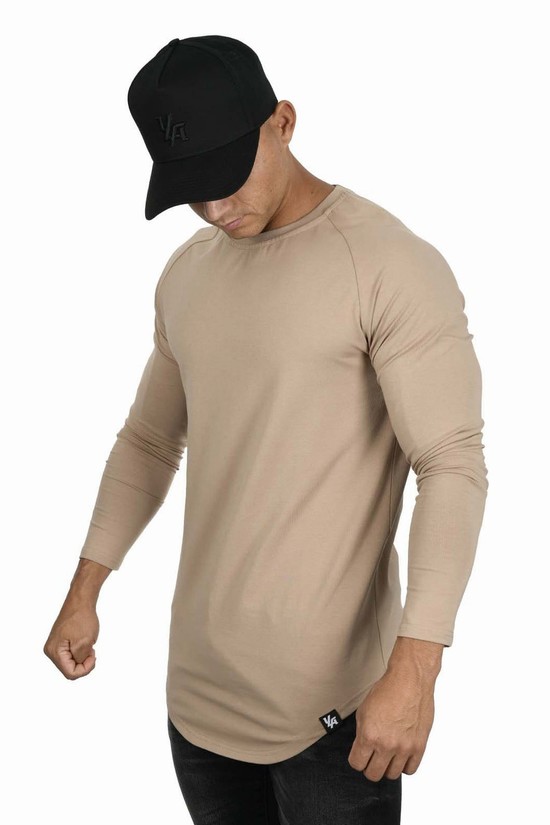 Camisas Youngla 410 Perfect Raglan Long Sleeve Hombre Gris | NZGISAC-89