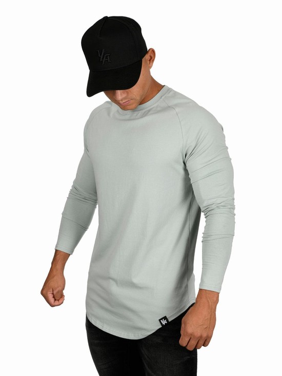 Camisas Youngla 410 Perfect Raglan Long Sleeve Hombre Gris | VCMRDQU-13