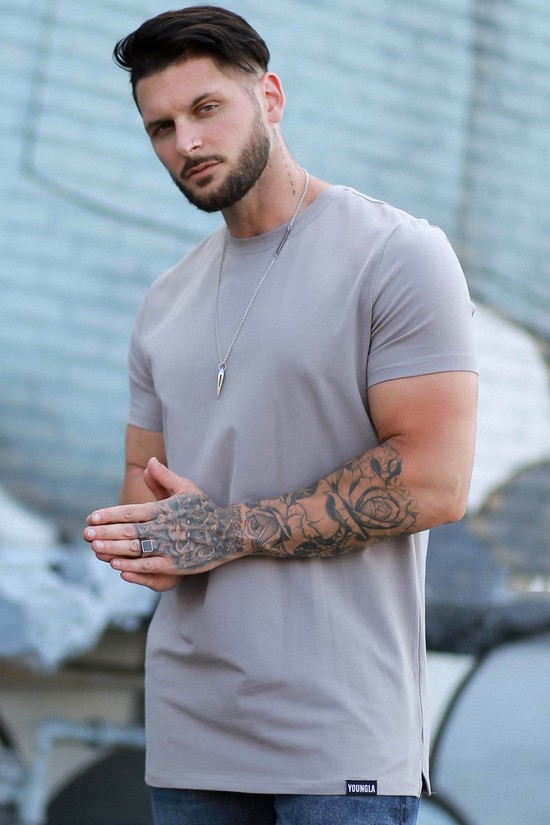 Camisas Youngla 411 Perfect Directo Bottom Hombre Gris | QPGFCUB-91