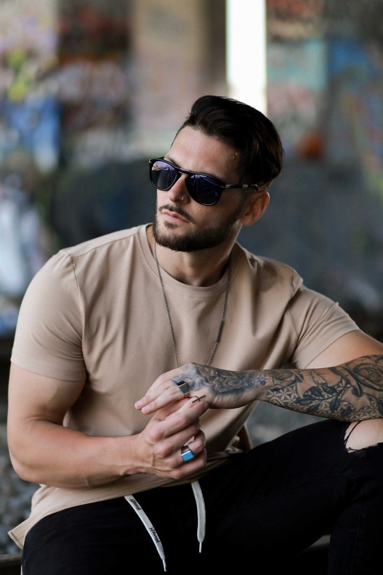 Camisas Youngla 411 Perfect Directo Bottom Hombre Beige | THYBCSW-26