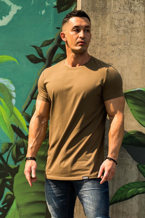 Camisas Youngla 411 Perfect Directo Bottom Hombre Cafe | XZBMUTE-21