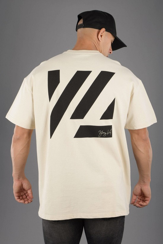 Camisas Youngla 413 Oversized Bloc Hombre Beige | AZTVUPS-96