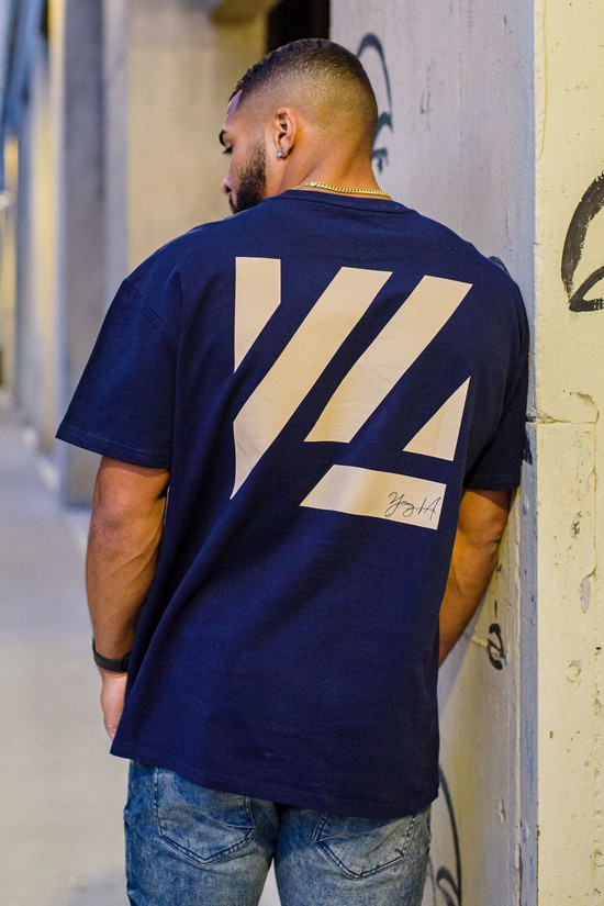 Camisas Youngla 413 Oversized Bloc Hombre Azul Marino | CRVSMWA-36