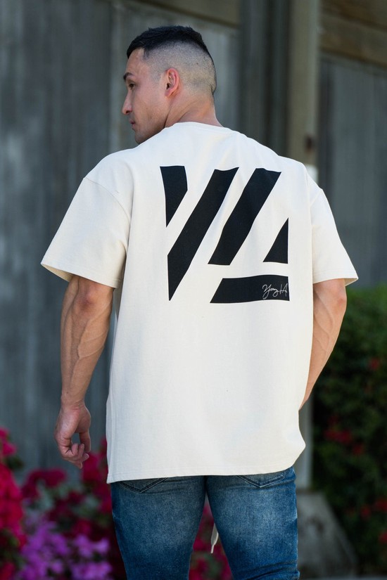 Camisas Youngla 413 Oversized Bloc Hombre Blancas | PGVSFXZ-67