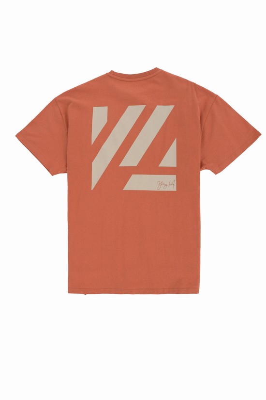 Camisas Youngla 413 Oversized Bloc Hombre Naranjas | VZGFINK-47