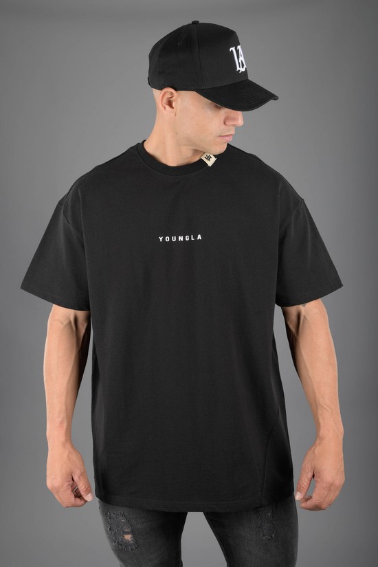 Camisas Youngla 413 Oversized Bloc Hombre Negras | WFZMGEA-68