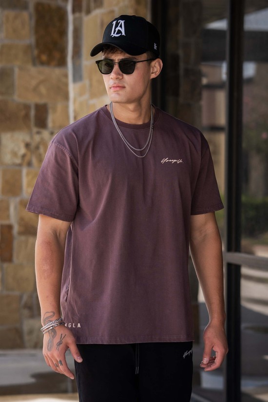 Camisas Youngla 414 Signature Hombre Moradas | VNBFTCZ-87