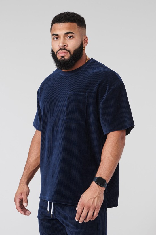 Camisas Youngla 419 Cord Colección Hombre Azul Marino | ECUTNQI-20