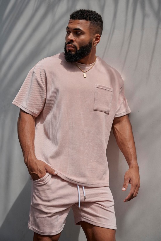 Camisas Youngla 419 Cord Colección Hombre Rosas | VXAREZY-14