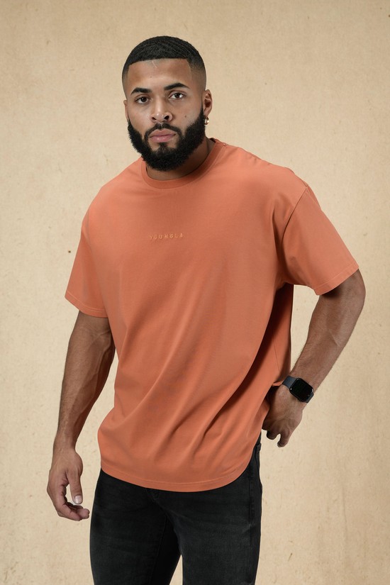 Camisas Youngla 420 Essential Oversized Hombre Naranjas | BRIDVLF-54