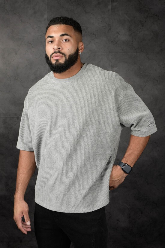Camisas Youngla 421 Corduroy Supersized Hombre Gris | PRWLNMA-63