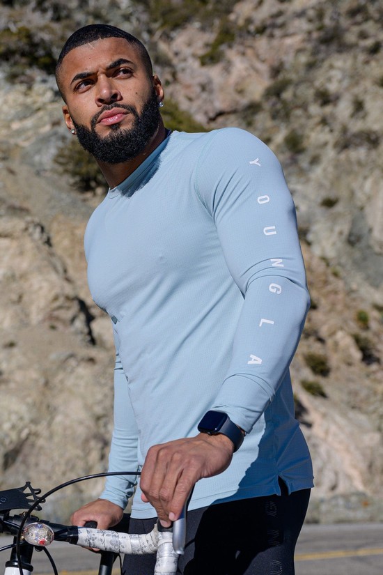 Camisas Youngla 424 Zephyr Compression Long Sleeves Hombre Gris | SEVBNTP-46