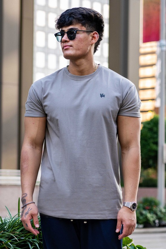 Camisas Youngla 425 Rolled Cuff Directo Bottom Hombre Gris | EOIUYSA-03