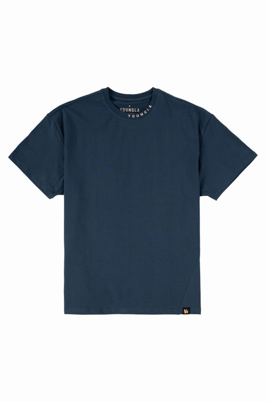 Camisas Youngla 429 Trademark Hombre Azules | IGUQMWV-58