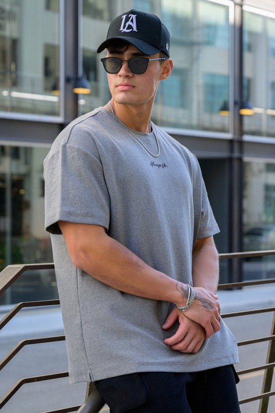 Camisas Youngla 430 Oversized Cloud Foam Hombre Gris | KECYNQM-30