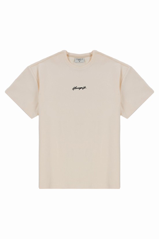 Camisas Youngla 430 Oversized Cloud Foam Hombre Beige | UHEFZNG-94