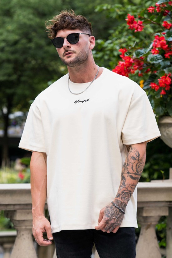 Camisas Youngla 430 Oversized Cloud Foam Hombre Blancas | YVAEOFT-98