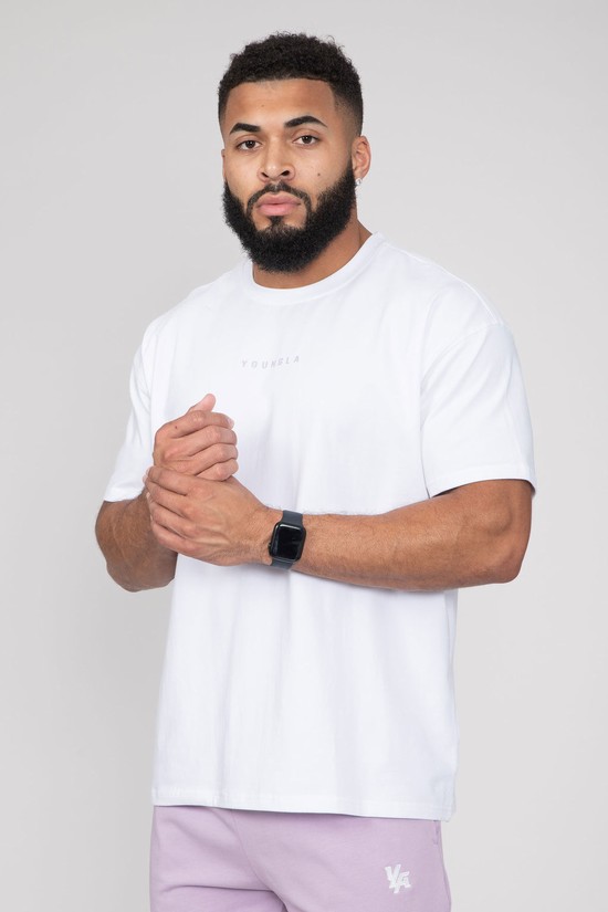 Camisas Youngla 434 Pastel Logo Hombre Blancas | OWKIQRJ-42