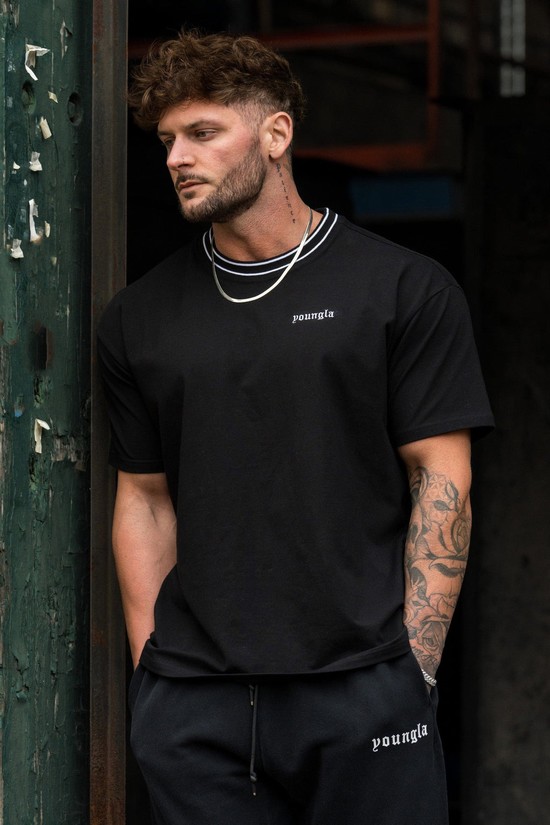 Camisas Youngla 435 Modern Noble Hombre Negras | TBYZLFR-16