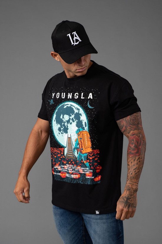 Camisas Youngla 438 Motion Picture Hombre Negras | EVXGBAU-50