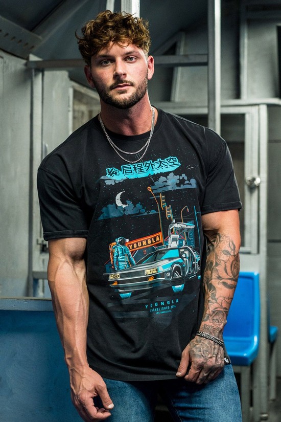 Camisas Youngla 438 Motion Picture Hombre Negras | LPZRSTU-62