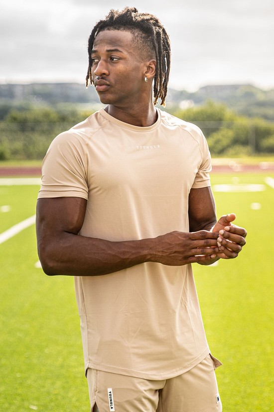 Camisas Youngla 440 Performance Line Sleeve Hombre Beige | ATSLYWR-06