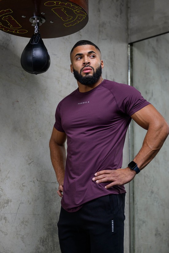 Camisas Youngla 440 Performance Line Sleeve Hombre Moradas | JEUSQHI-20