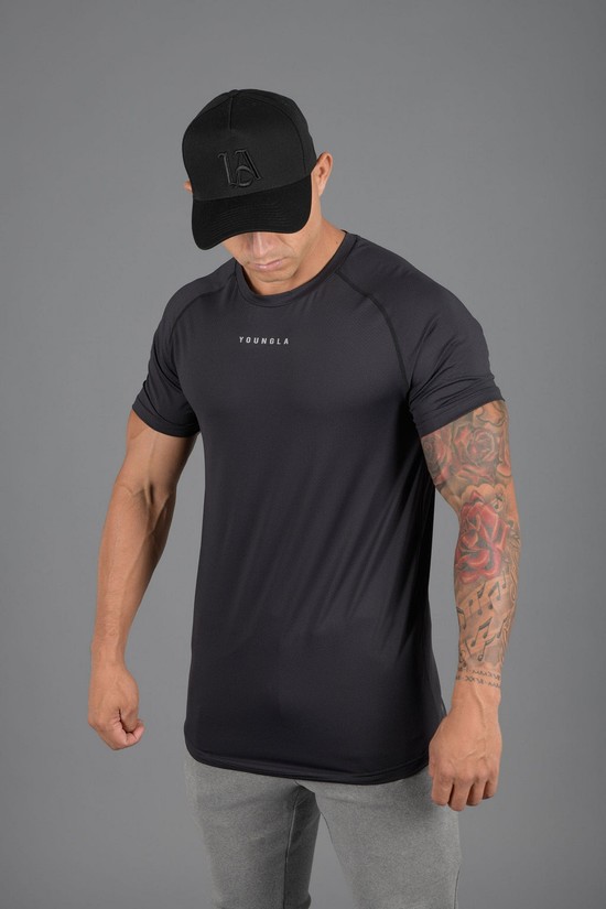 Camisas Youngla 440 Performance Line Sleeve Hombre Negras | WNLFKXC-38
