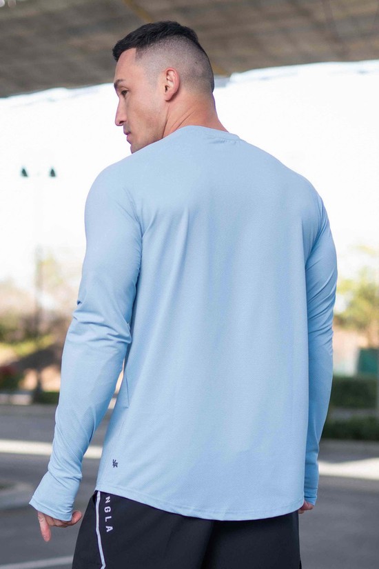 Camisas Youngla 441 Performance Line Longsleeve Hombre Azules | JQINBMC-96