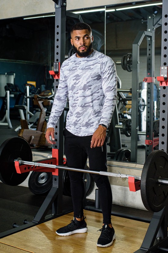 Camisas Youngla 441 Performance Line Longsleeve Hombre Blancas Gris | JUTFXKH-94