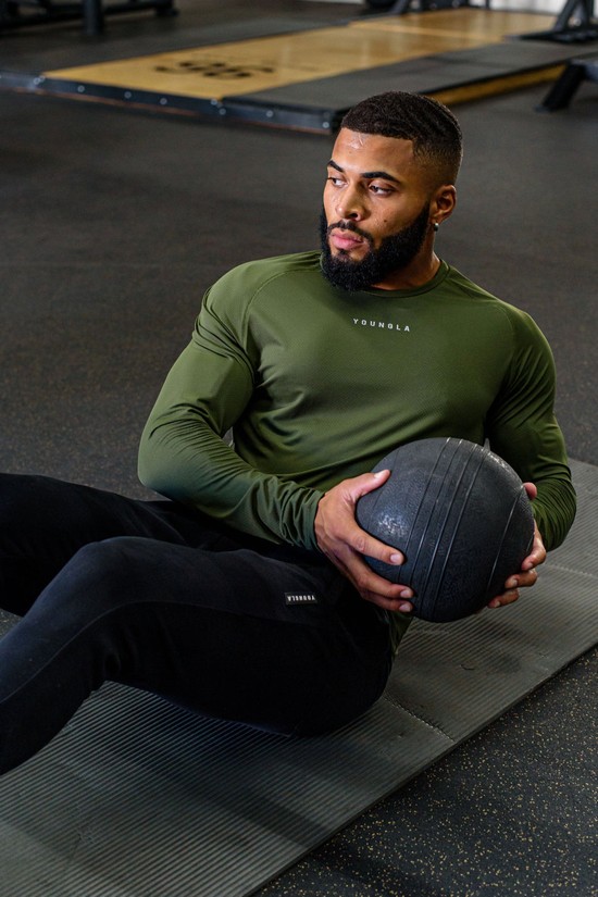 Camisas Youngla 441 Performance Line Longsleeve Hombre Verde | NCUEXPT-61