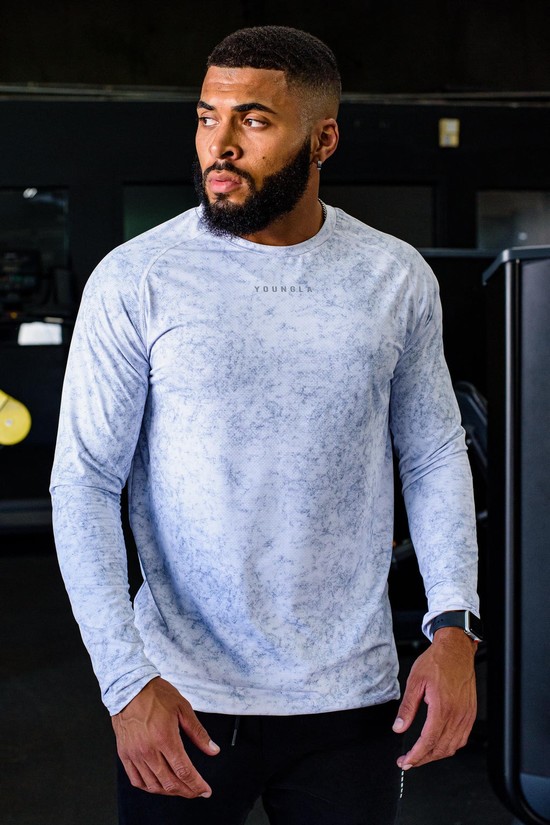 Camisas Youngla 441 Performance Line Longsleeve Hombre Blancas | SDKTZBI-87