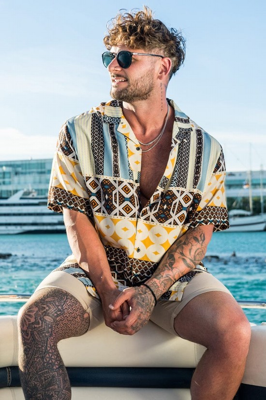 Camisas Youngla 445 Cabo Vibez Printed Hombre Multicolor | JULGFHD-26