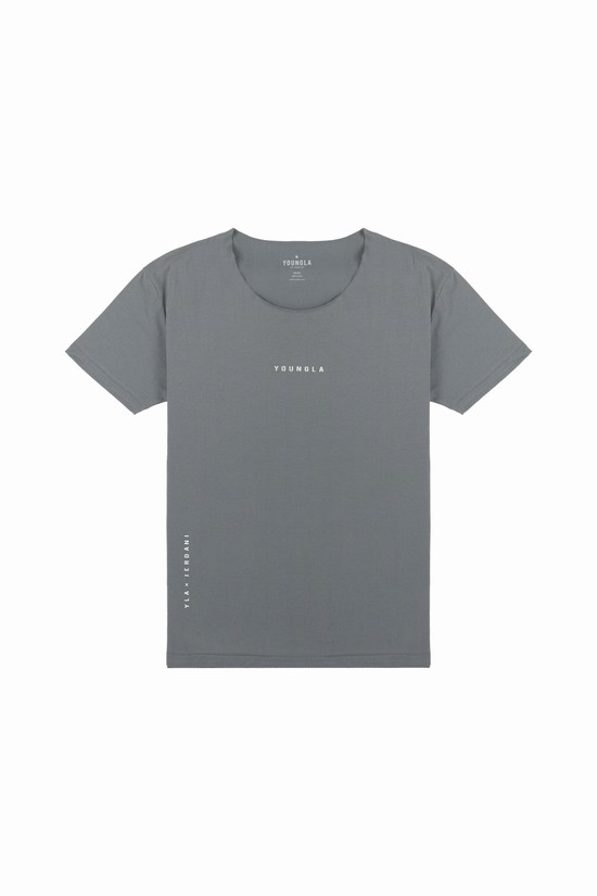 Camisas Youngla 447 Anchos Neck Raw Cut Hombre Gris | RMKWIUS-01