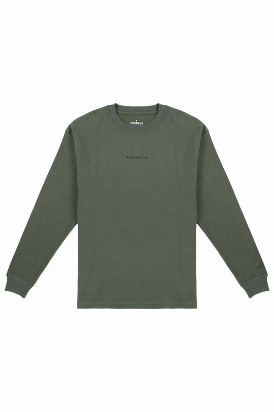 Camisas Youngla 450 Cloud Foam Long Sleeves Hombre Verde | TODCZGW-07
