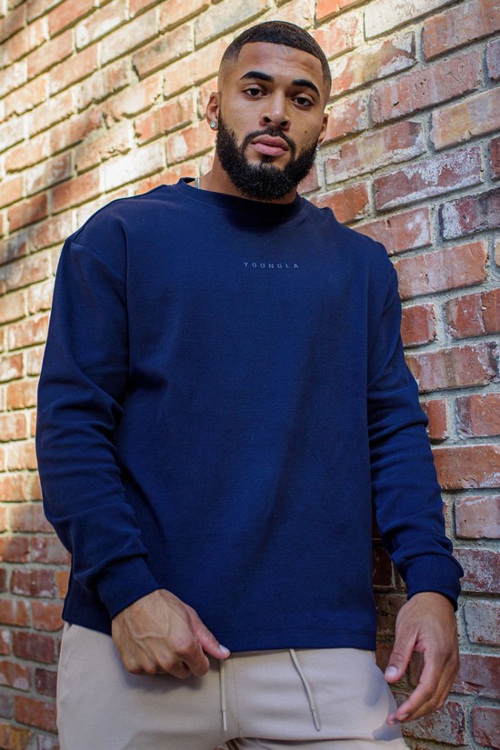 Camisas Youngla 450 Cloud Foam Long Sleeves Hombre Azul Marino | VKRQWXU-83