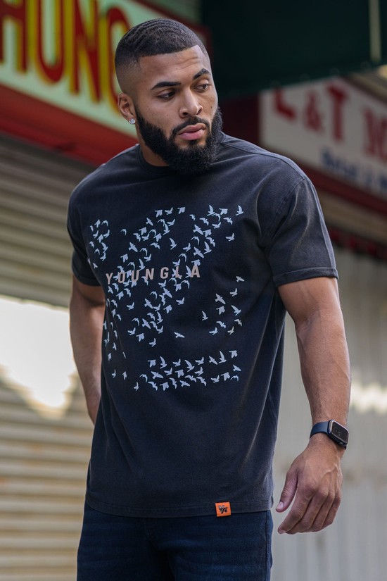 Camisas Youngla 452 The Flock Hombre Negras | HLSYBEC-28