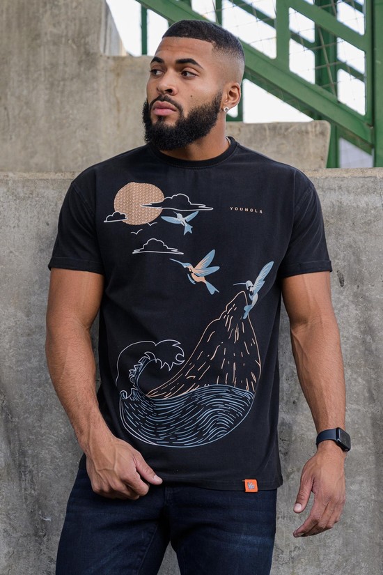 Camisas Youngla 452 The Flock Hombre Negras | PUOBFMQ-29